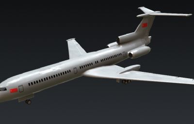 TU-154型客机(苏)3D模型,OBJ格式