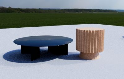 各种茶几,桌子组合3D模型