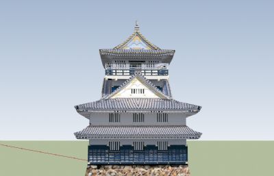 岐阜城寺庙SU模型