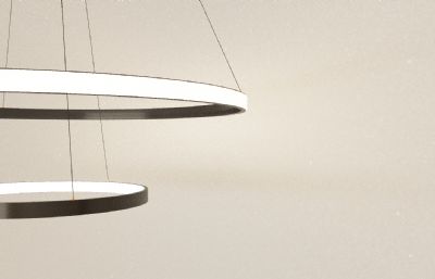 简约线性吊灯+立式灯灯具3D模型