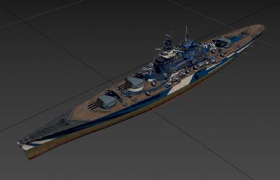 法国阿尔萨斯级战列舰塌陷模型