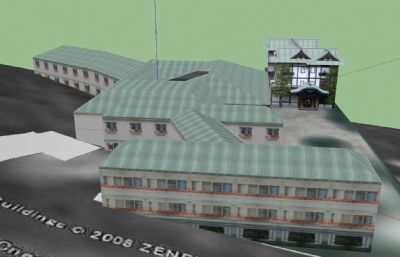 日式小区住宅SU模型