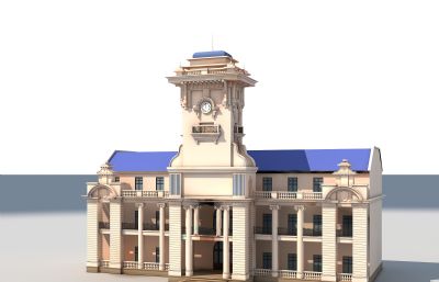 武昌第一纱厂办公楼旧址,武汉历史文化建筑max模型