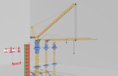 常用塔吊电梯吊篮3D模型