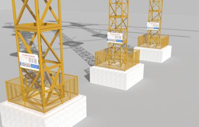 常用塔吊电梯吊篮3D模型