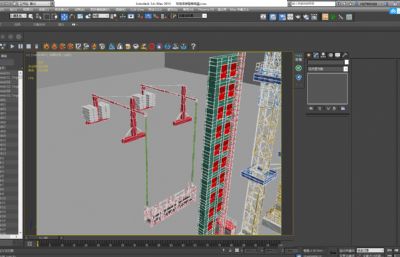 常用塔吊电梯吊篮3D模型