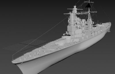 日本二战战舰3D模型素模