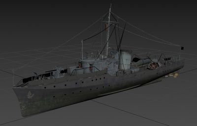 美国PC-451级潜艇追逐者,猎潜艇3D模型