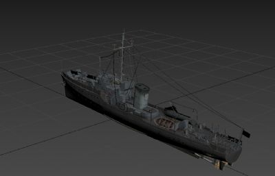 美国PC-451级潜艇追逐者,猎潜艇3D模型