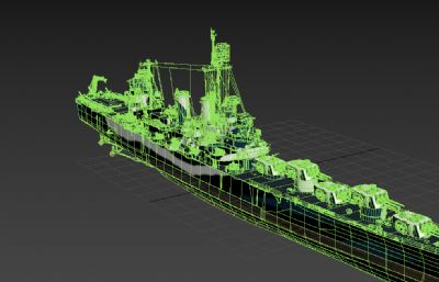 美国海军布鲁克林级轻巡洋舰3D模型塌陷文件