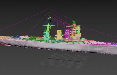 日本二战战舰3D模型素模