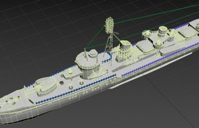 日本萨米达雷驱逐舰3D模型素模