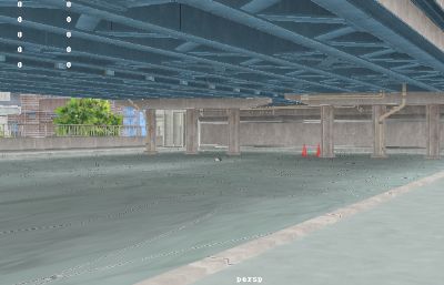 城市地铁桥底游戏场景maya模型简模