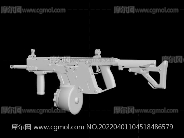 GN V308突击冲锋枪3D游戏道具模型,OBJ,FBX,GLTF等格式