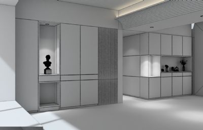 两款餐边柜,酒柜设计3D模型