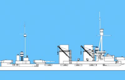大型巡洋舰J（IVe方案）,obj格式模型