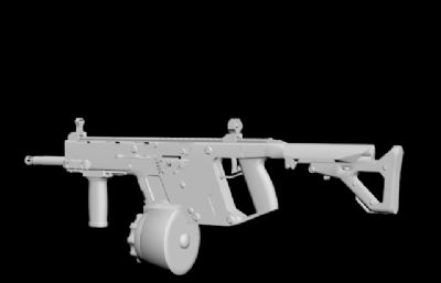 GN V308突击冲锋枪3D游戏道具模型,OBJ,FBX,GLTF等格式