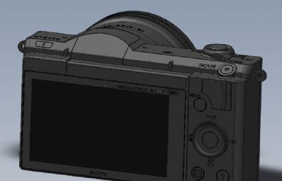 索尼A5100微型单反相机solidworks数模图纸,无零件