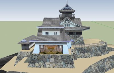 日式寺庙SKP模型