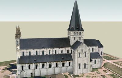 欧式教堂SKP模型