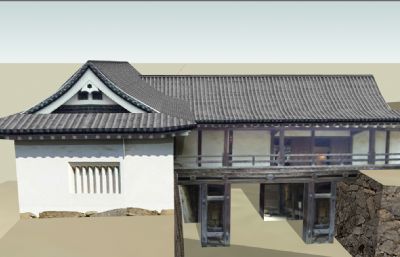 日本彦根城古建遗址SU模型