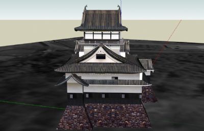 犬山城寺庙SKP模型