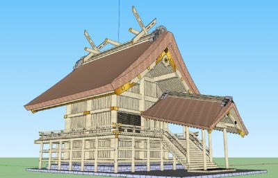 日式住宅木屋SKP模型