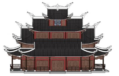 财神庙SKP模型