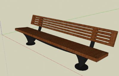 公园长椅SKP模型