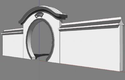 圆形拱门,景门入口SU模型