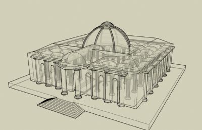 国外穹顶建筑SU模型