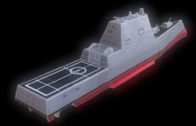 DDG-1000驱逐舰(美)3D模型,OBJ格式
