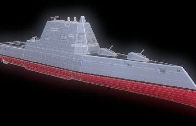 DDG-1000驱逐舰(美)3D模型,OBJ格式