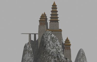 高山寺庙SKP模型
