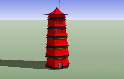 藏族风宝塔SU模型