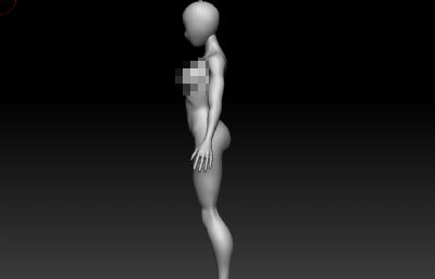 Q版裸模,基础女人体模型,提供ztl,C4Dr19文件