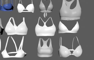 bra 运动内衣 内衣 胸罩 泳衣 情趣 运动背心 比基尼 文胸maya模型(网盘下载)