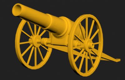大炮摆件3D模型,OBJ格式