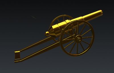 大炮摆件3D模型,OBJ格式
