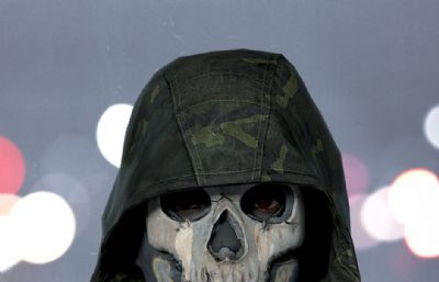 带骷髅面罩的特种兵FBX模型