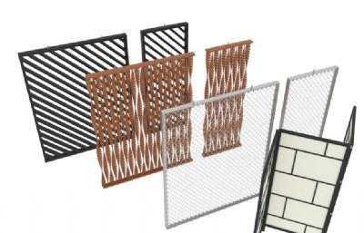 铁艺栏杆,围栏3D模型