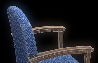 椅子,北欧风靠背椅3D模型,OBJ格式