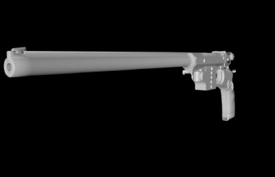 前置弹匣的卡宾枪,手枪道具FBX模型