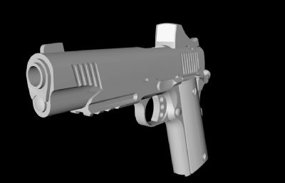 M1911A1手枪外观FBX模型素模