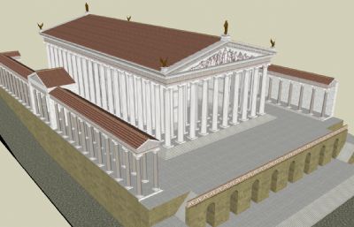 古代神庙建筑SKP模型