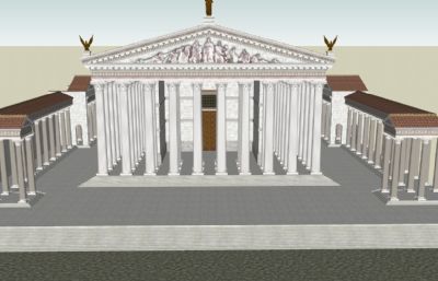 古代神庙建筑SKP模型