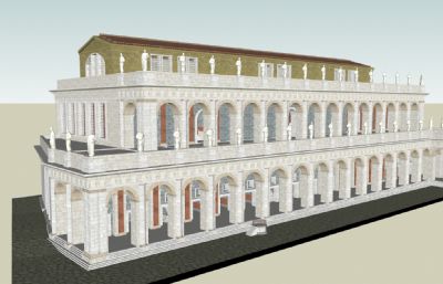 欧式殿堂文化建筑SKP模型