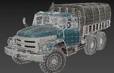 吃鸡卡车3D模型,FBX格式