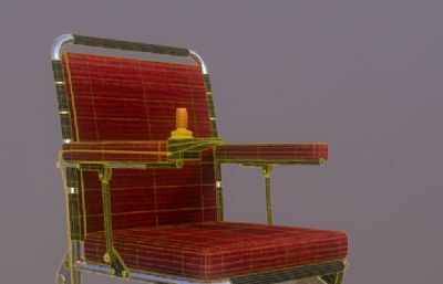 电动轮椅3D模型,OBJ格式