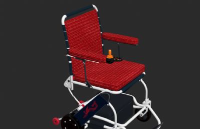 电动轮椅3D模型,OBJ格式